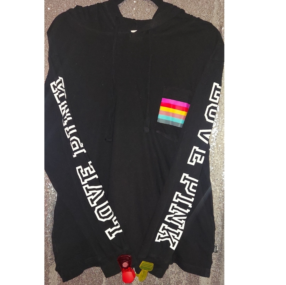 Womens PINK Victoria Secret Hooded long sleeved sh